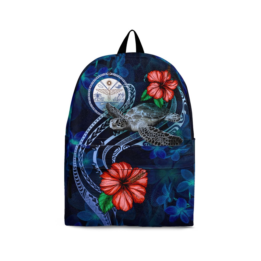 Marshall Islands Polynesian BackPack - Blue Turtle Hibiscus Blue - Polynesian Pride