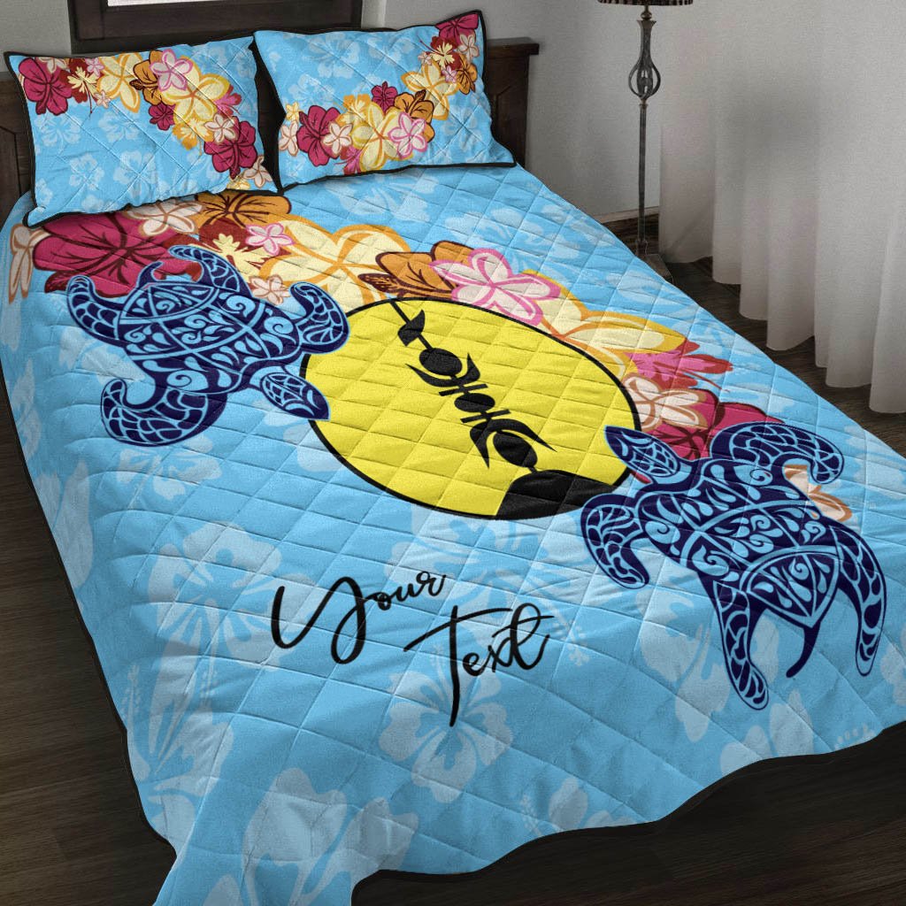 New Caledonia Custom Personalised Quilt Bed Set - Tropical Style Blue - Polynesian Pride