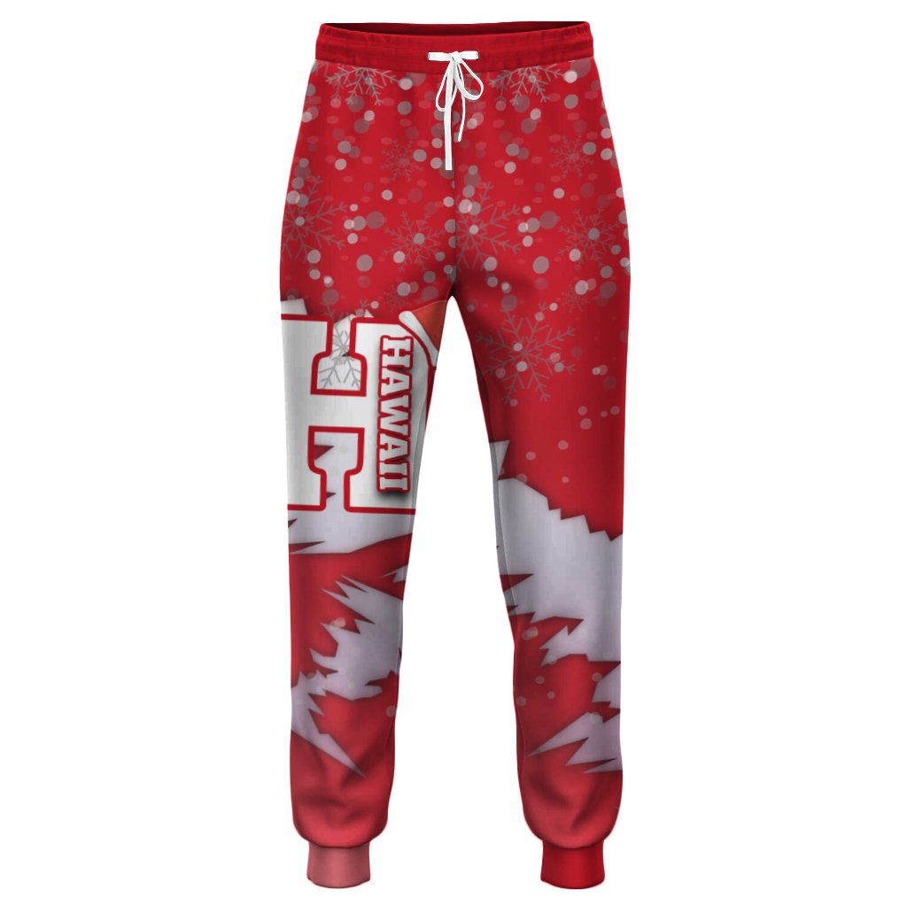 Hawaii Christmas Joggers - Ship Style - AH Unisex Red - Polynesian Pride