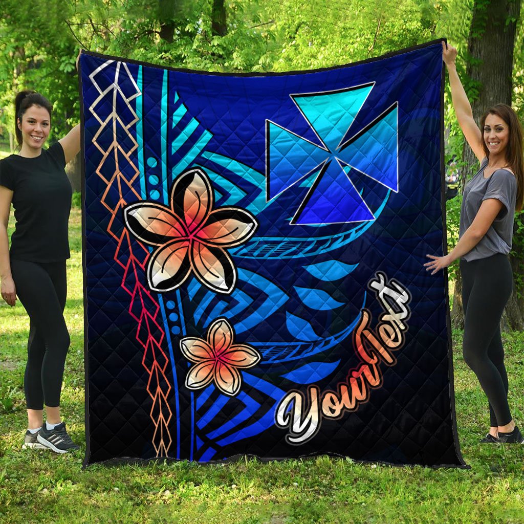 Wallis and Futuna Custom Personalised Premium Quilt - Vintage Tribal Mountain - Polynesian Pride