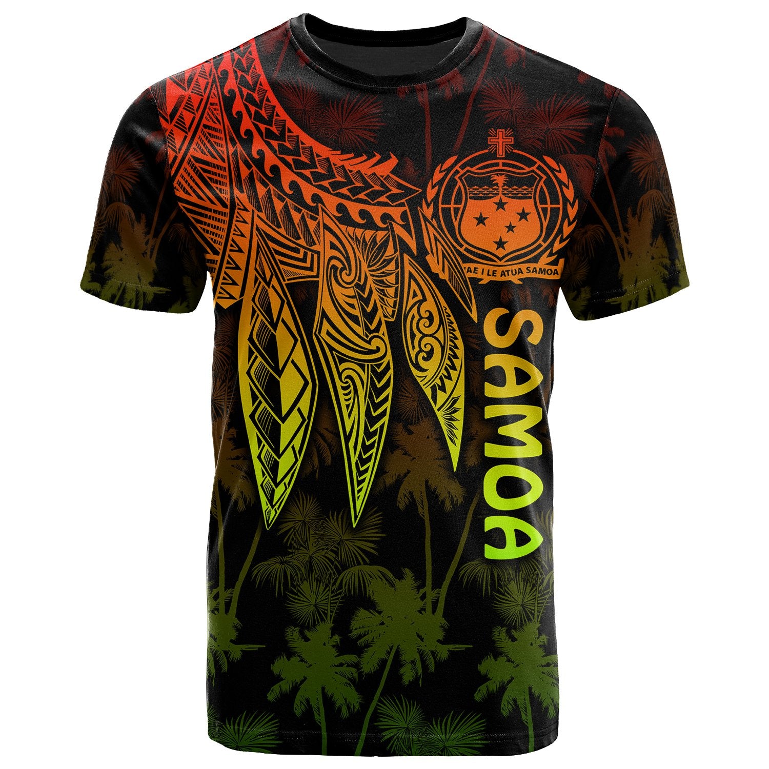 Samoa T Shirt Polynesian Wings (Reggae) Unisex Reggae - Polynesian Pride