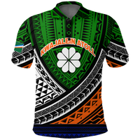 Kwajalein Atoll Tribal Pattern Polo Shirt LT12 Unisex Green - Polynesian Pride