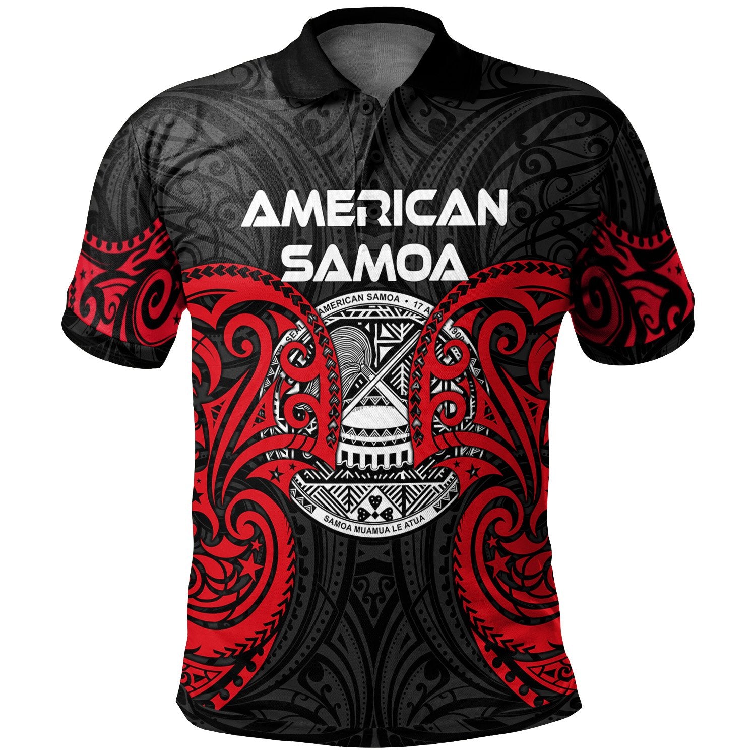 American Samoa Polynesian Custom Polo Shirt American Samoan Spirit Unisex Red - Polynesian Pride