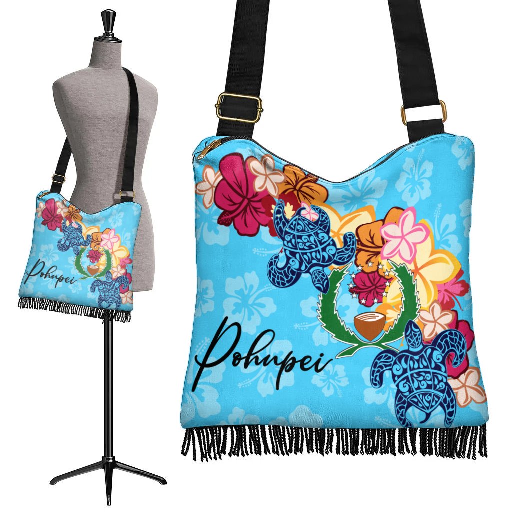 Pohnpei Boho Handbag - Tropical Style One Size Boho Handbag Blue - Polynesian Pride