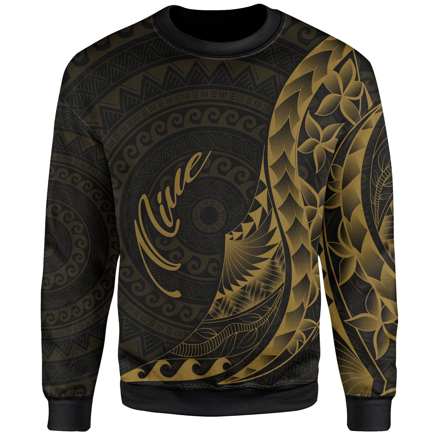 Niue Sweatshirt - Polynesian Pattern Style Gold Color Unisex Gold - Polynesian Pride