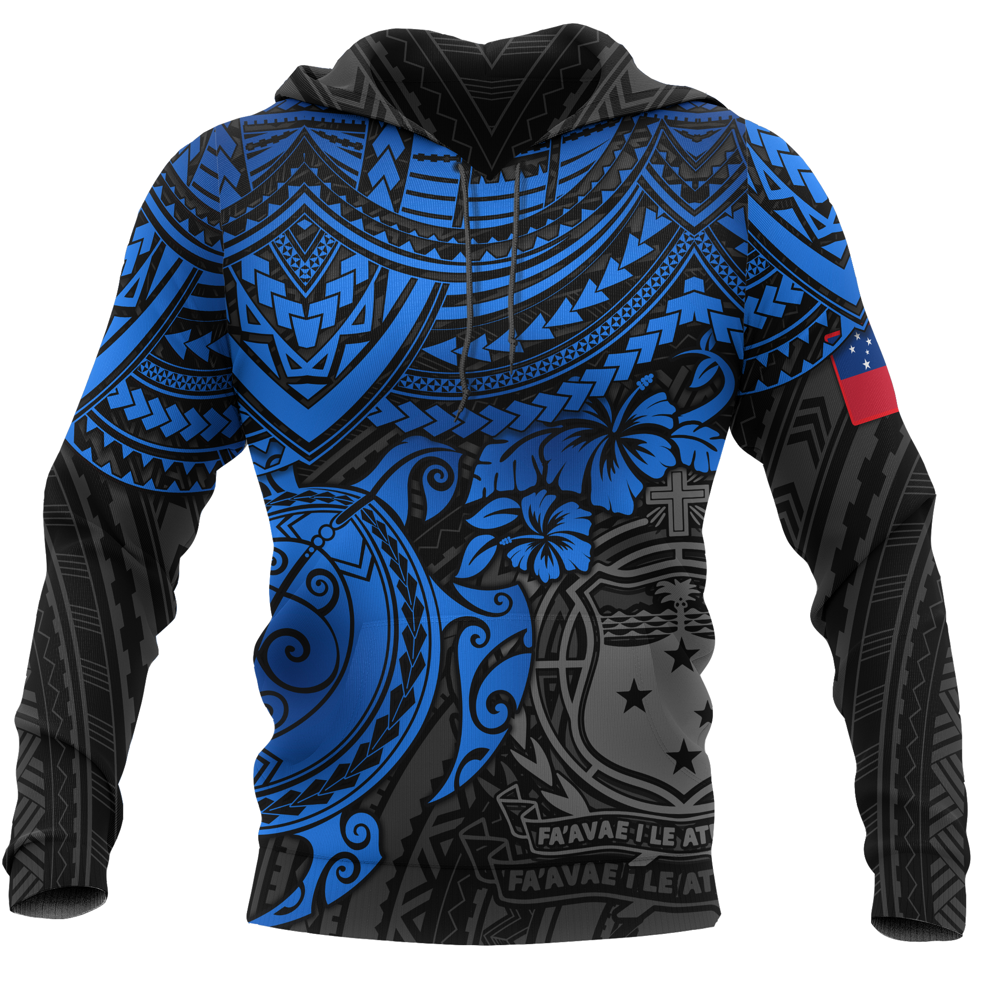 Samoa Polynesian Hoodie Blue Turtle Unisex BLUE - Polynesian Pride