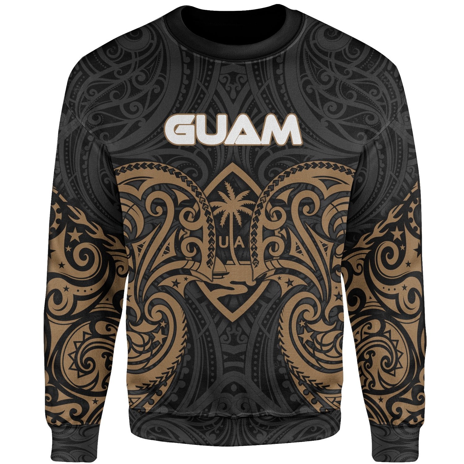 Guam Polynesian Sweater - Spirit Style Gold Unisex Gold - Polynesian Pride