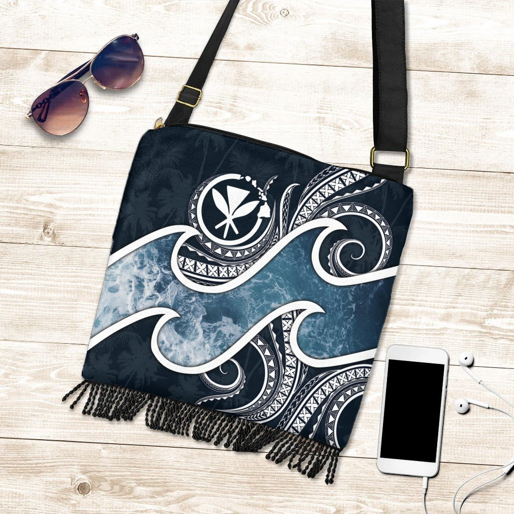 Polynesian Hawaii Crossbody Boho Handbag - Ocean Style One Style One Size Black - Polynesian Pride