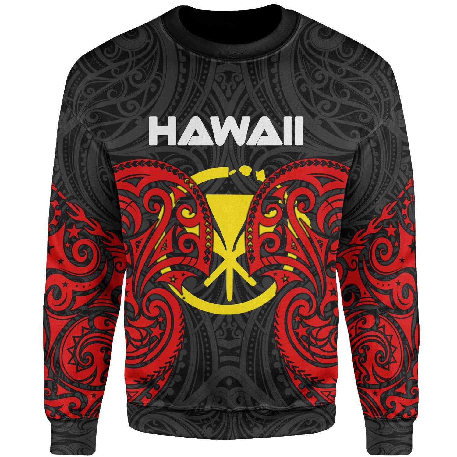 Hawaii Polynesian Sweater - Spirit Style Unisex Black - Polynesian Pride