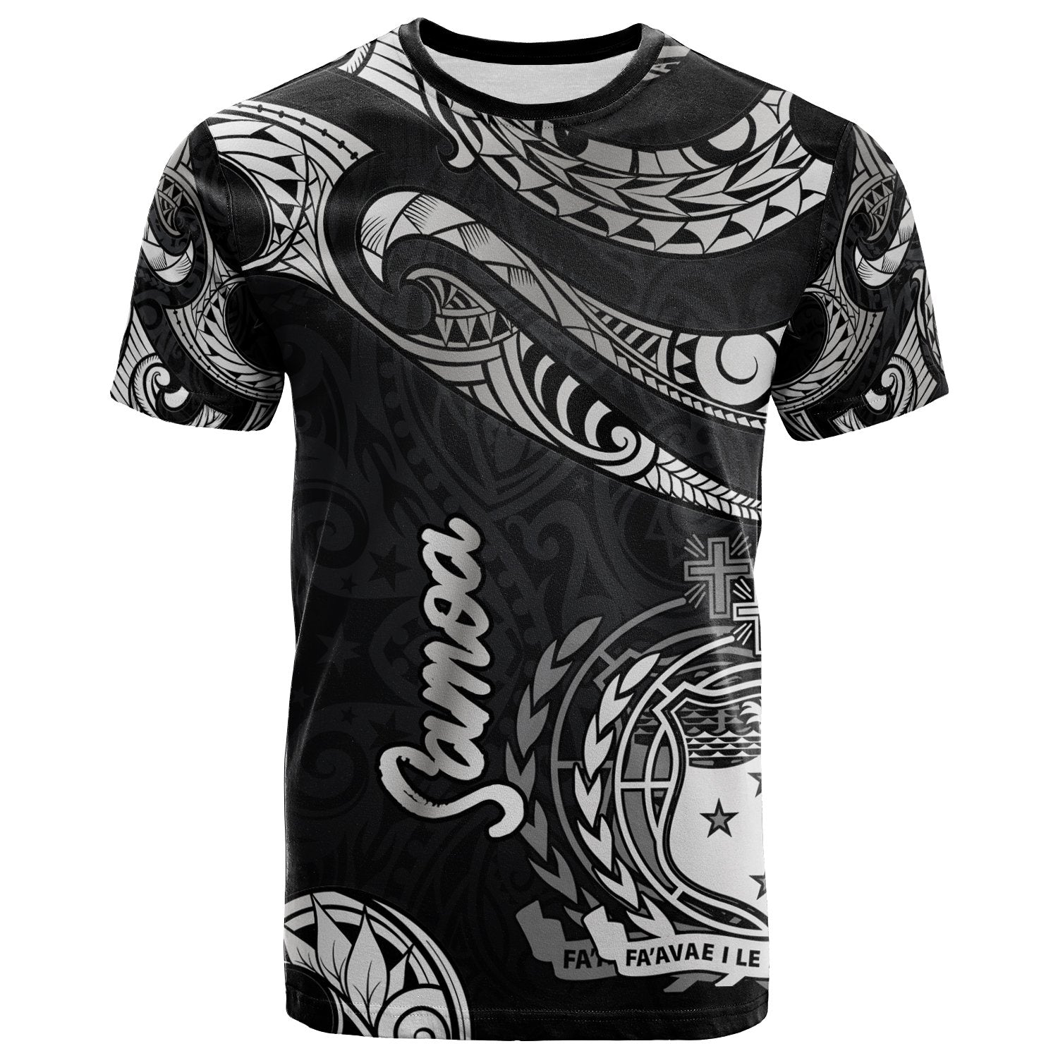 Samoa Polynesian T Shirt Poly Tattoo White Version Unisex Art - Polynesian Pride