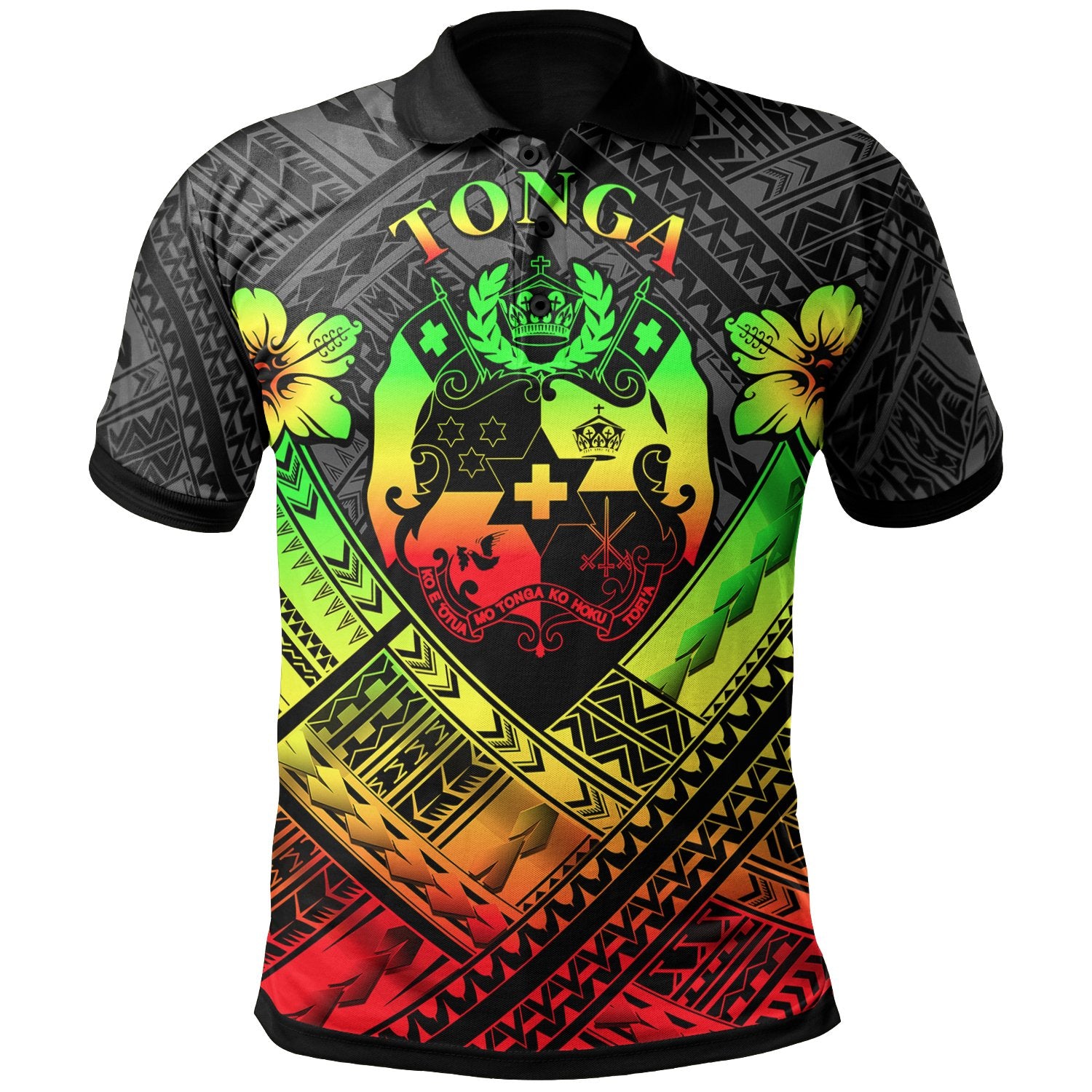 Tonga Polynesian Polo Shirt Tonga Reggae Seal Camisole Hibiscus Style Unisex Blue - Polynesian Pride