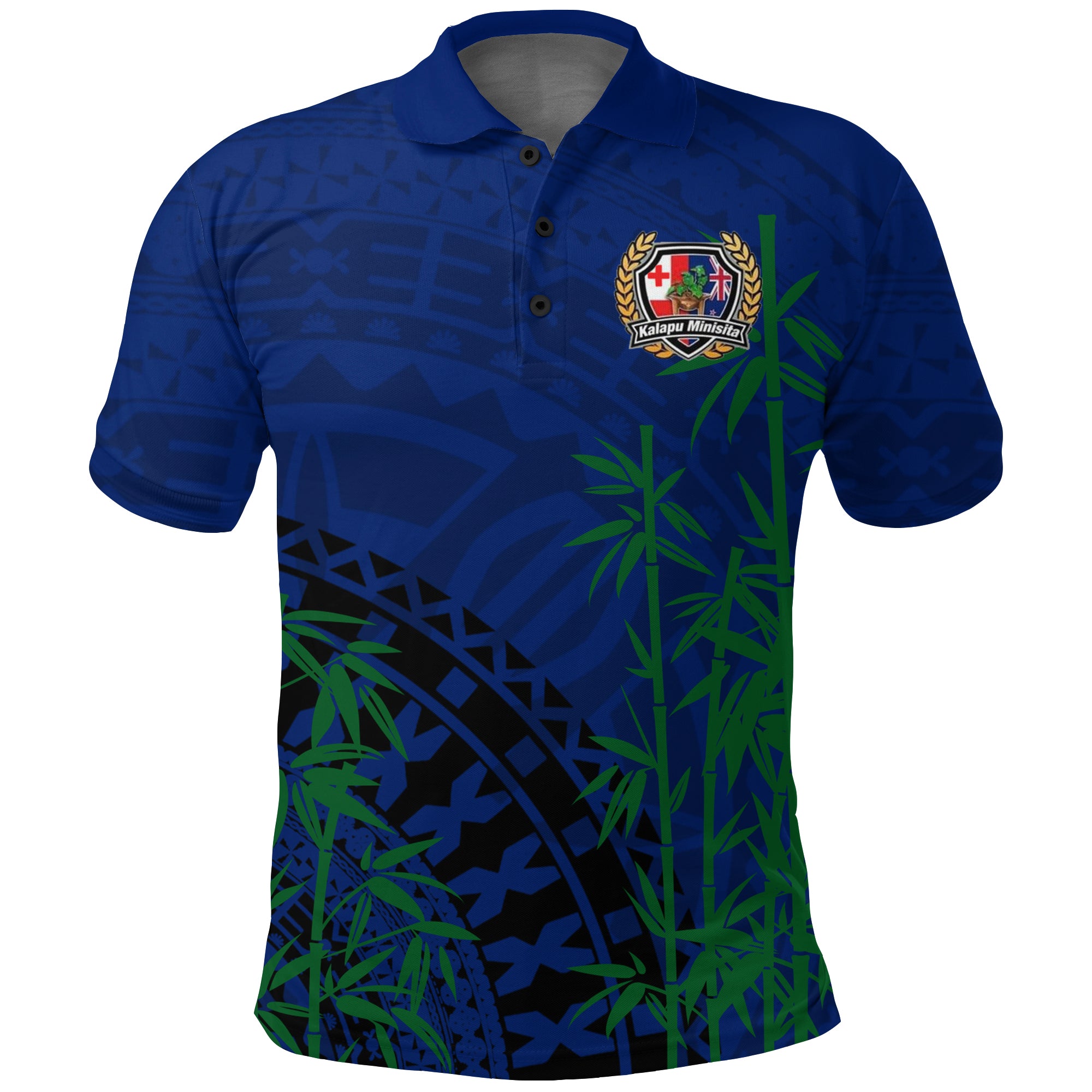Kalapu Minisita Polo Shirt Tapa Pattern LT12 Unisex Blue - Polynesian Pride