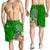 Tahiti Custom Personalised Men's Shorts - Turtle Plumeria (Green) - Polynesian Pride