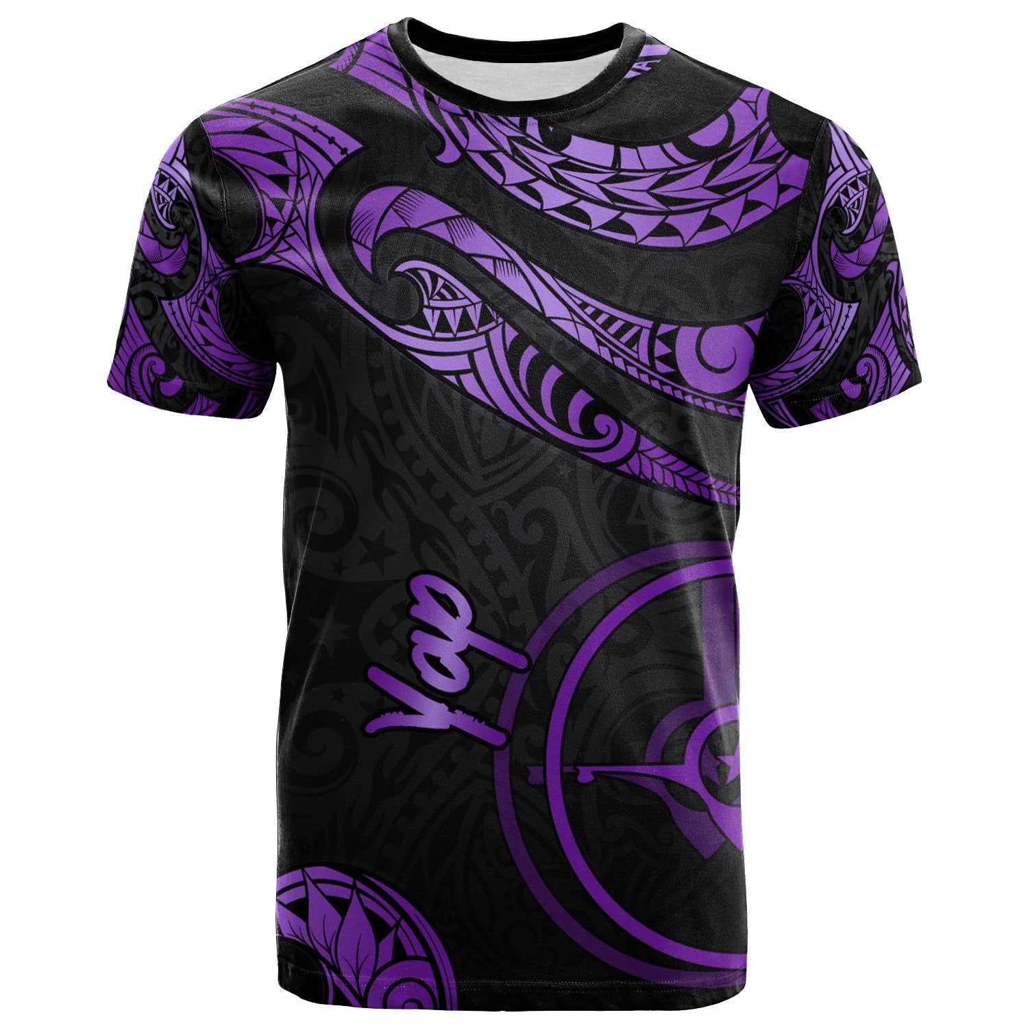 Yap Micronesia T Shirt Polynesian Tattoo Purple Version Unisex Purple - Polynesian Pride