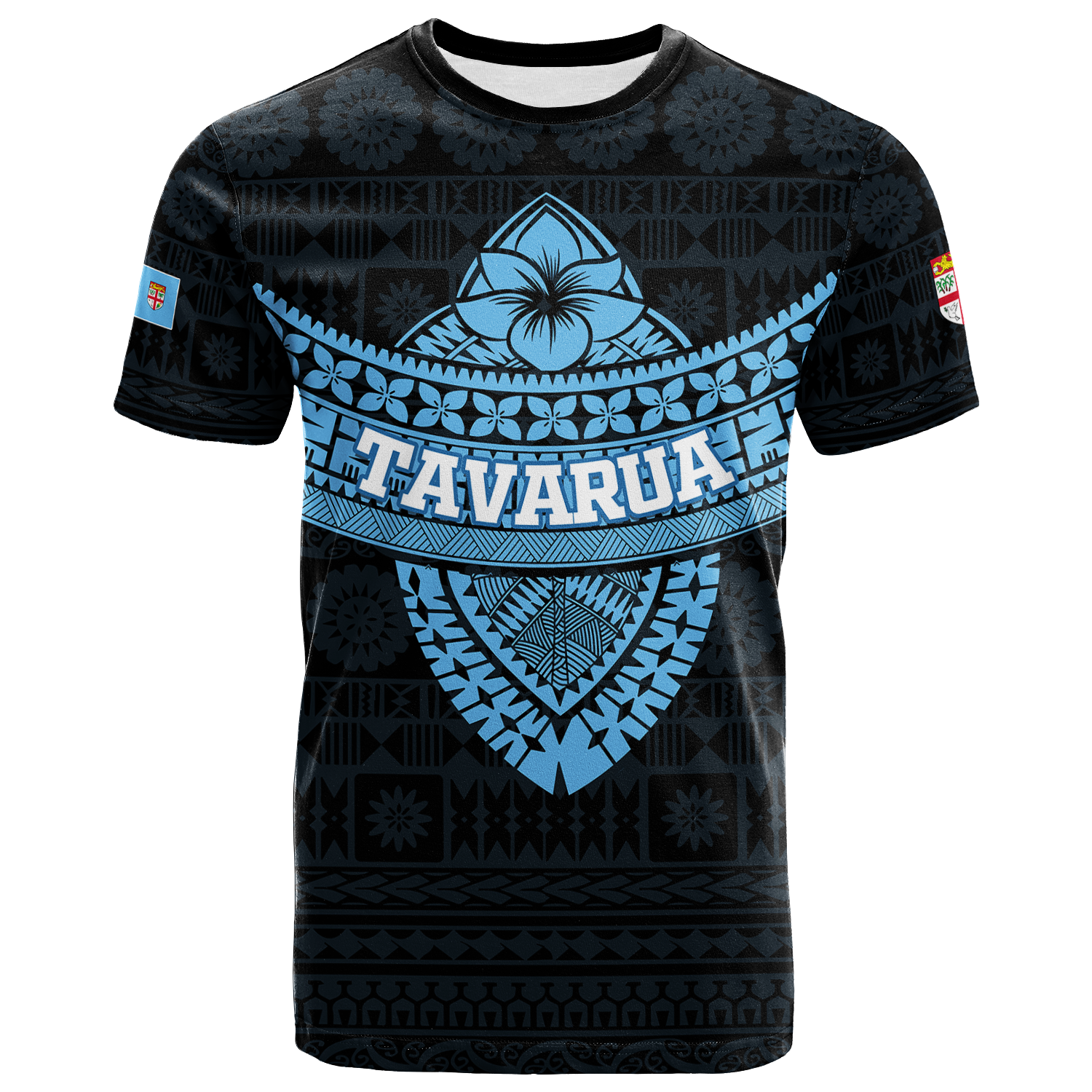 Custom Tavarua Fiji Tapa Tribal T Shirt LT12 Unisex Blue - Polynesian Pride