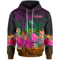 Guam Polynesian Hoodie Summer Hibiscus Unisex Reggae - Polynesian Pride