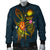 Marshall Islands Polynesian Men's Bomber Jacket - Legend of Marshall Islands (Blue) - Polynesian Pride