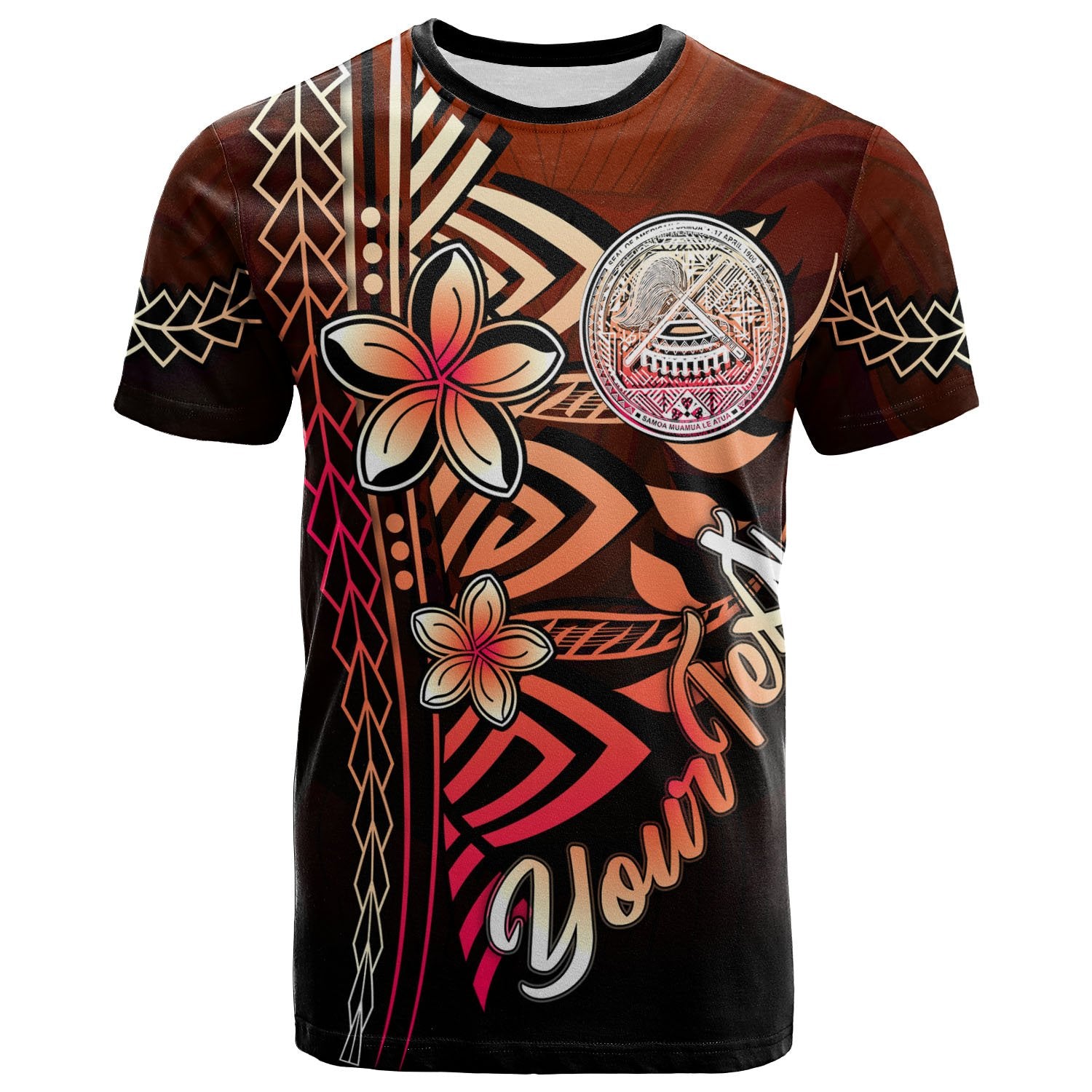 American Samoa Custom T Shirt Red Vintage Tribal Mountain Unisex Red - Polynesian Pride