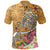 Polynesian Polo Shirt Turtle Plumeria Gold Color Unisex Gold - Polynesian Pride