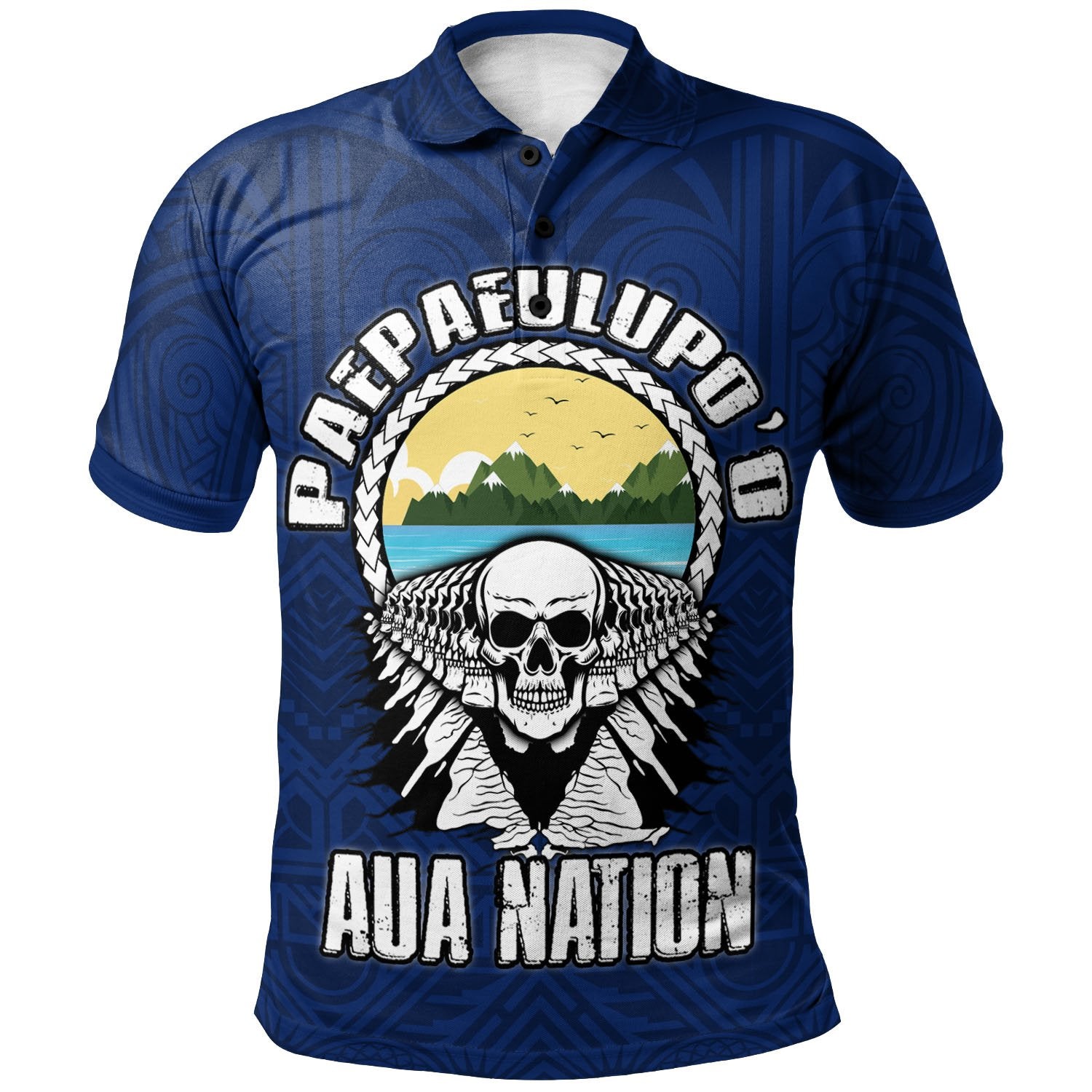 American Samoa Custom Polo Shirt Paepaeulupoo Aua (Ver 2) Unisex Blue - Polynesian Pride