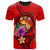 Tonga Polynesian T Shirt Floral With Seal Red Unisex Red - Polynesian Pride