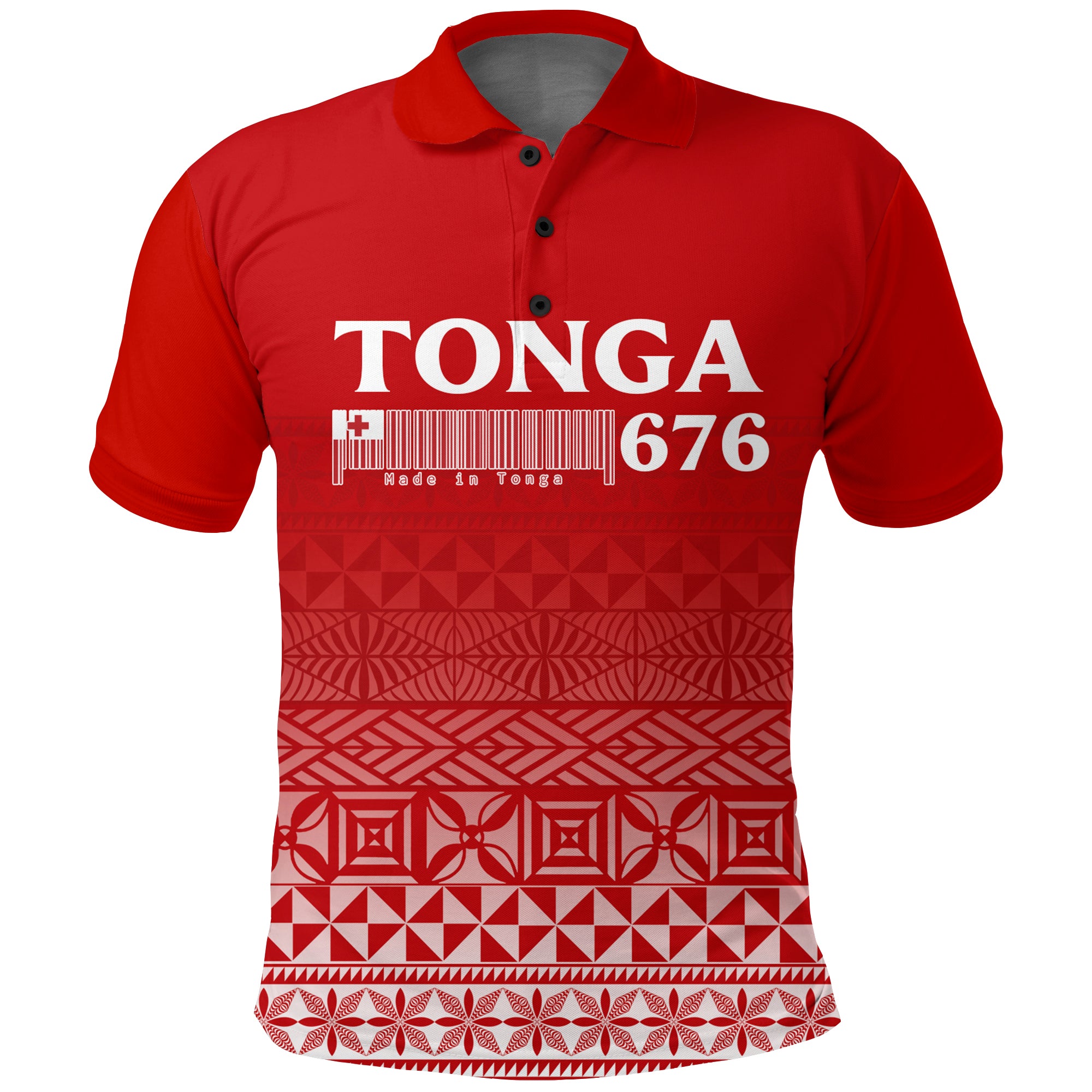 Tonga 676 Polo Shirt Tongan Pattern LT12 Unisex Red - Polynesian Pride