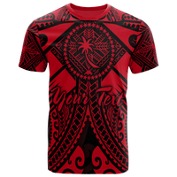 Chuuk Custom T Shirt Red Seal with Polynesian Tattoo Unisex Red - Polynesian Pride