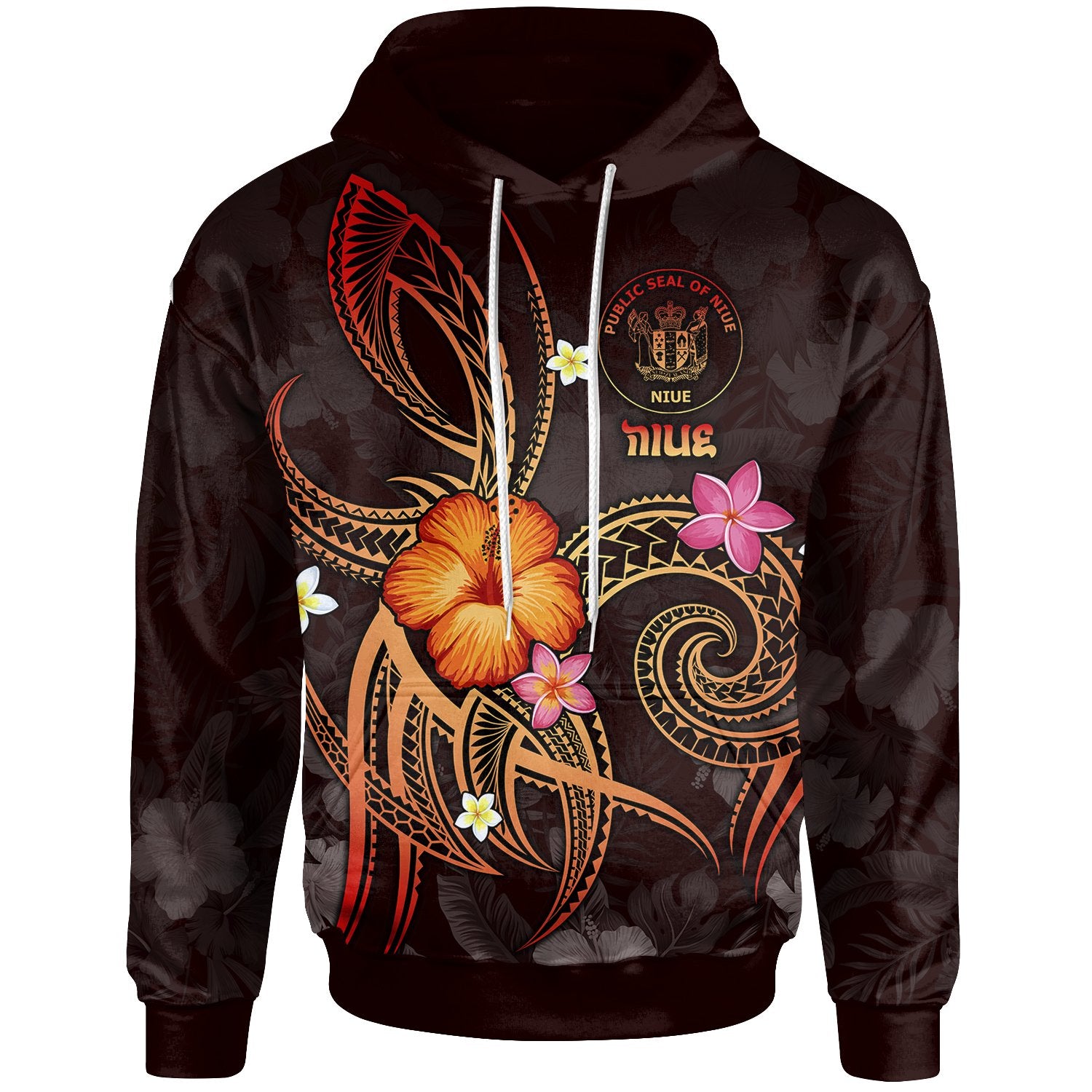 Niue Polynesian Hoodie Legend of Niue (Red) Unisex Red - Polynesian Pride