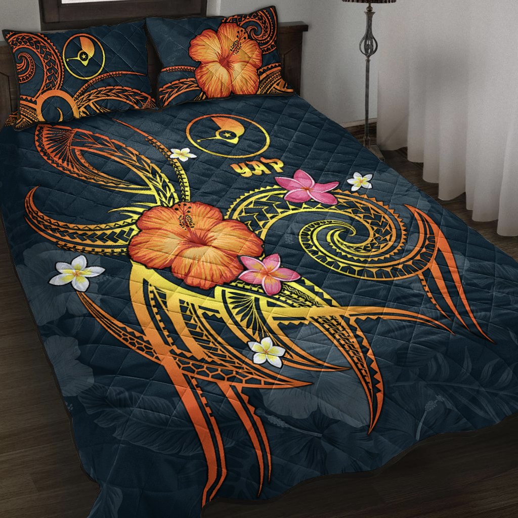 YAP Polynesian Quilt Bed Set - Legend of YAP (Blue) Blue - Polynesian Pride