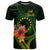 Cook Islands Polynesian T Shirt Floral With Seal Flag Color Unisex Green - Polynesian Pride