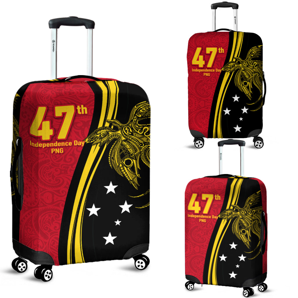 Papua New Guinea Independence Anniversary Polynesian Tribal Luggage Covers - LT12 Luggage Covers Black - Polynesian Pride