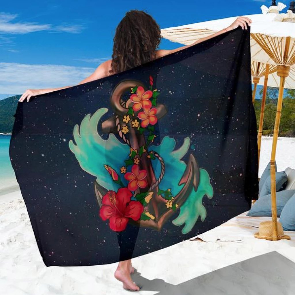 Anchor Galaxy Sarong Sarong 44*66 Inch Black - Polynesian Pride