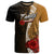 Tahiti Polynesian Custom T Shirt Coat of Arms With Hibiscus Gold - Polynesian Pride