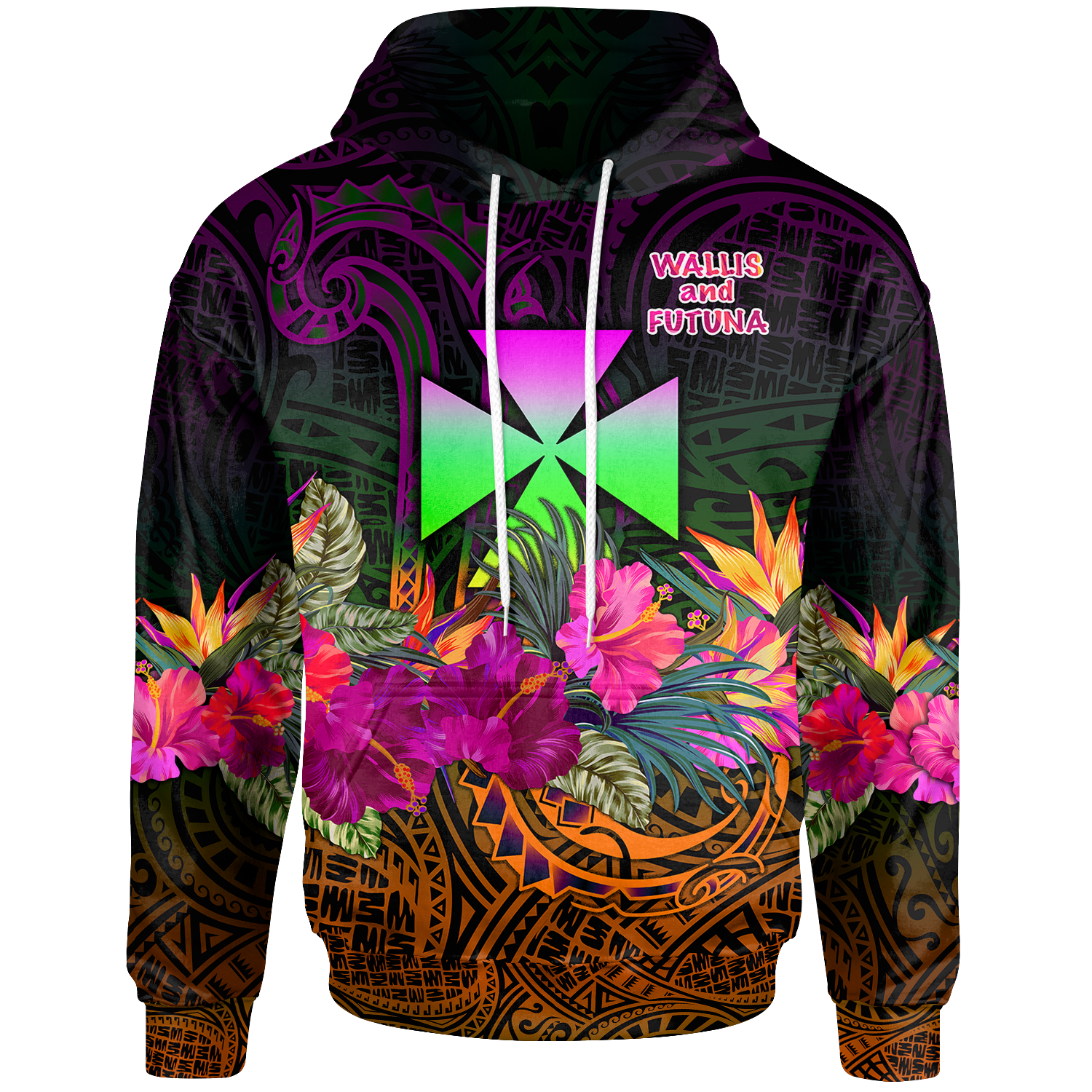 Wallis and Futuna Hoodie Summer Hibiscus Unisex Reggae - Polynesian Pride