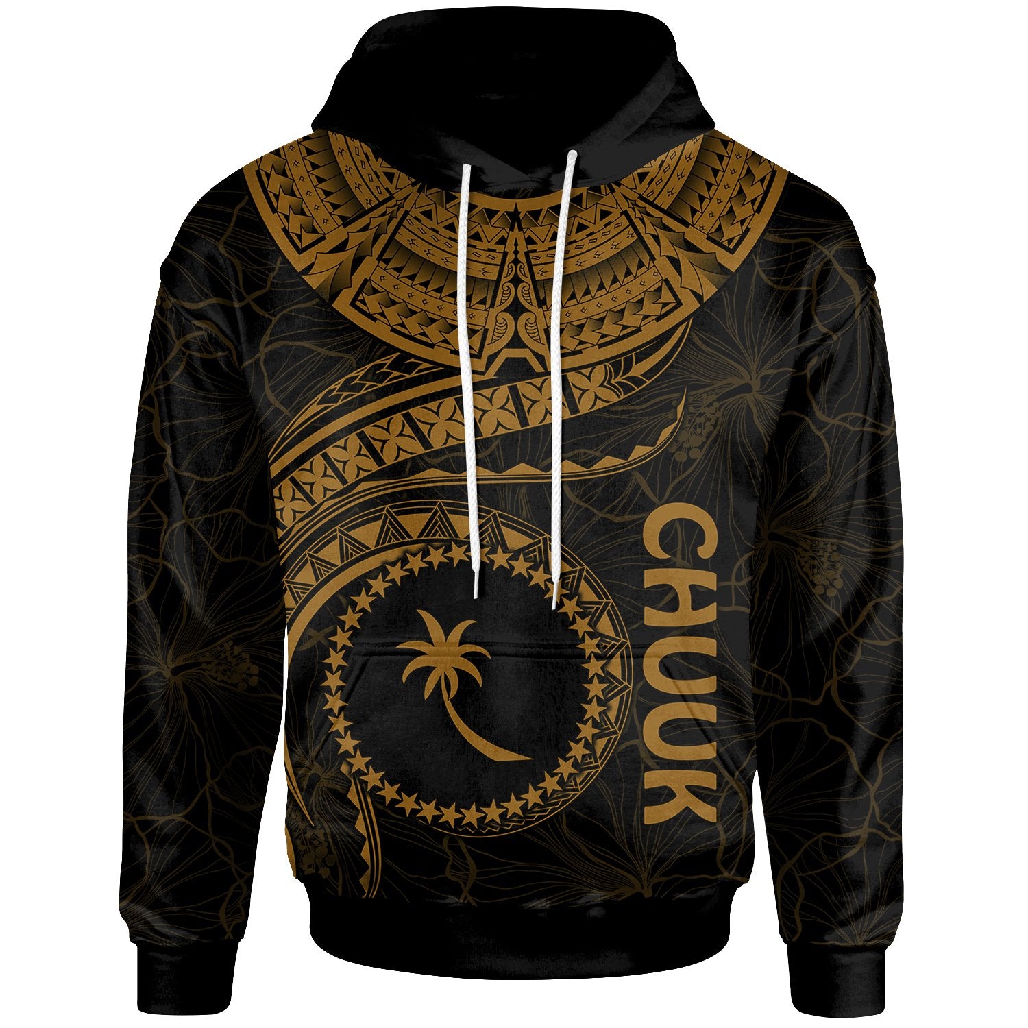 Chuuk Polynesian Hoodie Chuuk Waves (Golden) Unisex Golden - Polynesian Pride