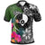 Yap Polo Shirt Turtle Plumeria Banana Leaf Unisex Black - Polynesian Pride