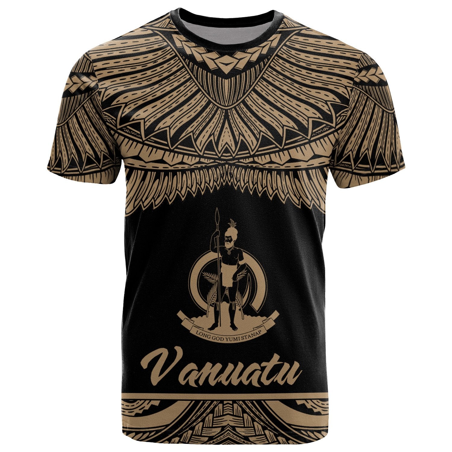 Vanuatu Polynesian T Shirt Vanuatuan Pride Gold Version Unisex Art - Polynesian Pride