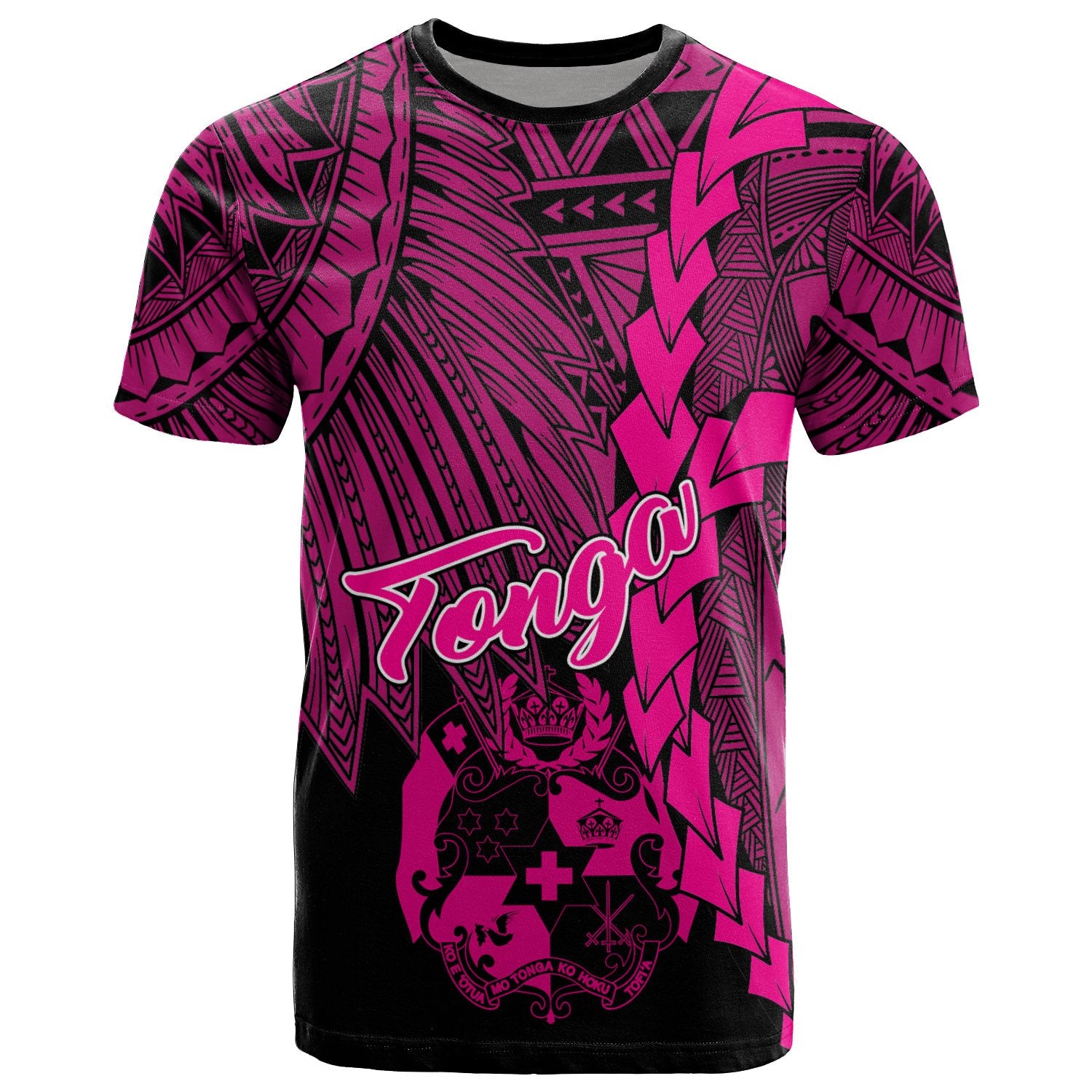 Tonga Polynesian T Shirt Tribal Wave Tattoo Pink Unisex Pink - Polynesian Pride