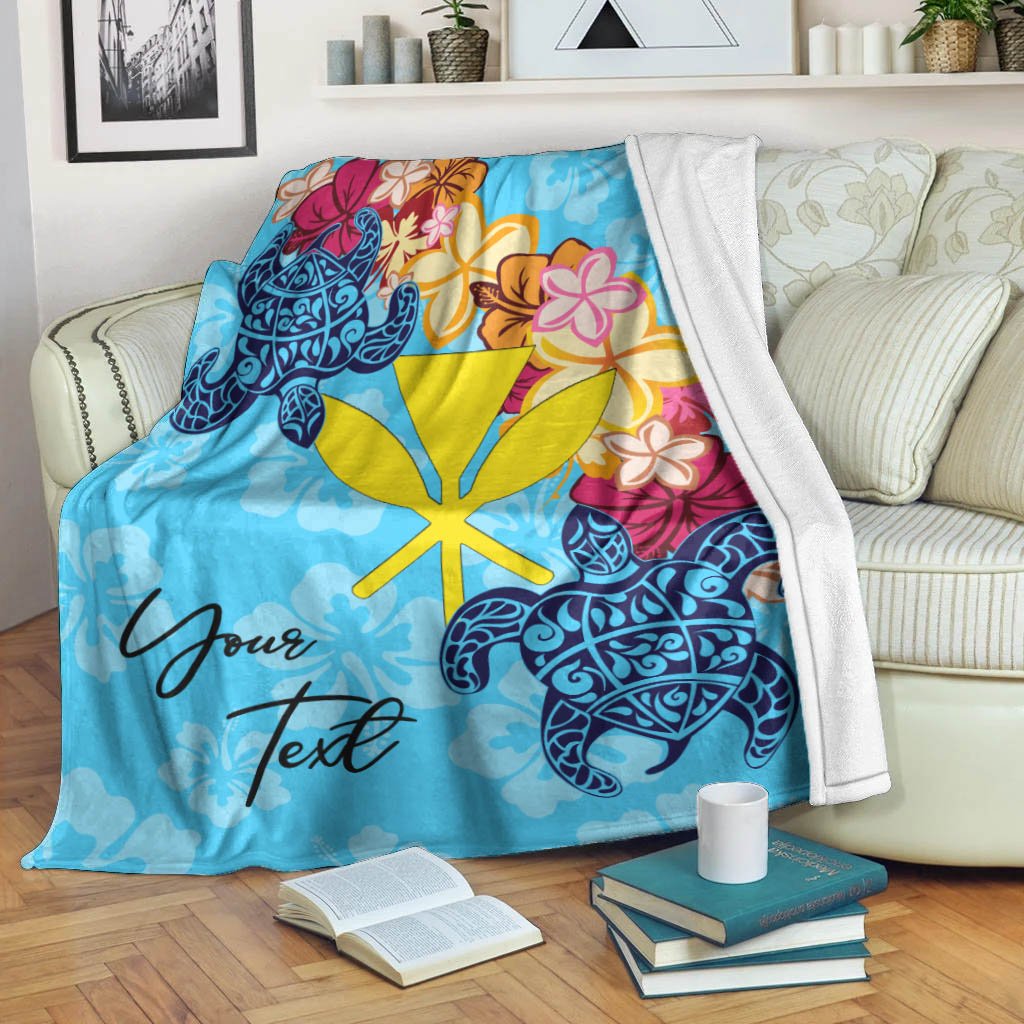 Hawaii Kanaka Maoli Custom Personalised Premium Blanket - Tropical Style White - Polynesian Pride