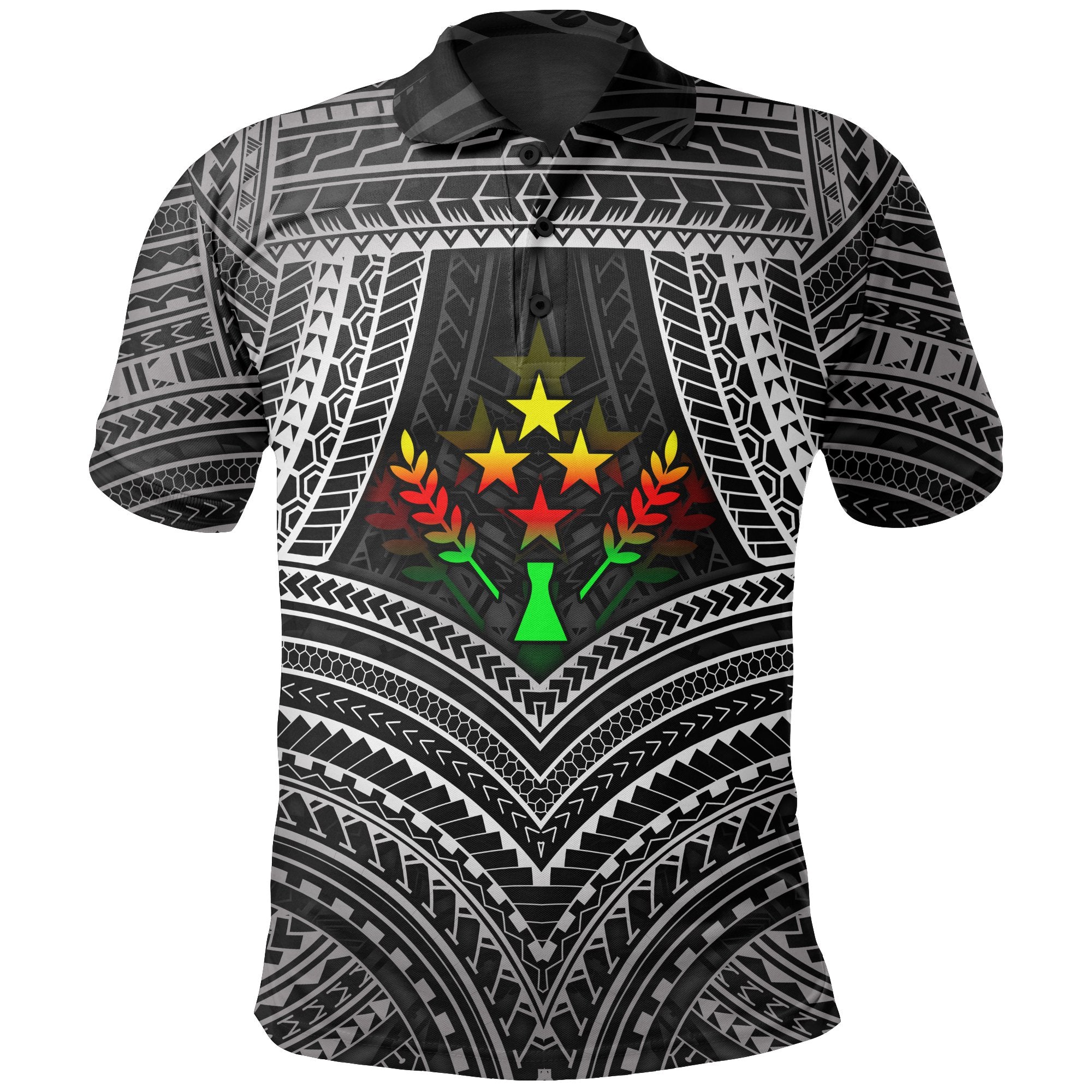 Kosrae Polynesian Polo Shirt Kosrae Flag Reggae Color Unisex Reggae - Polynesian Pride