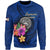 American Samoa Polynesian Sweater - Floral With Seal Blue Unisex Blue - Polynesian Pride