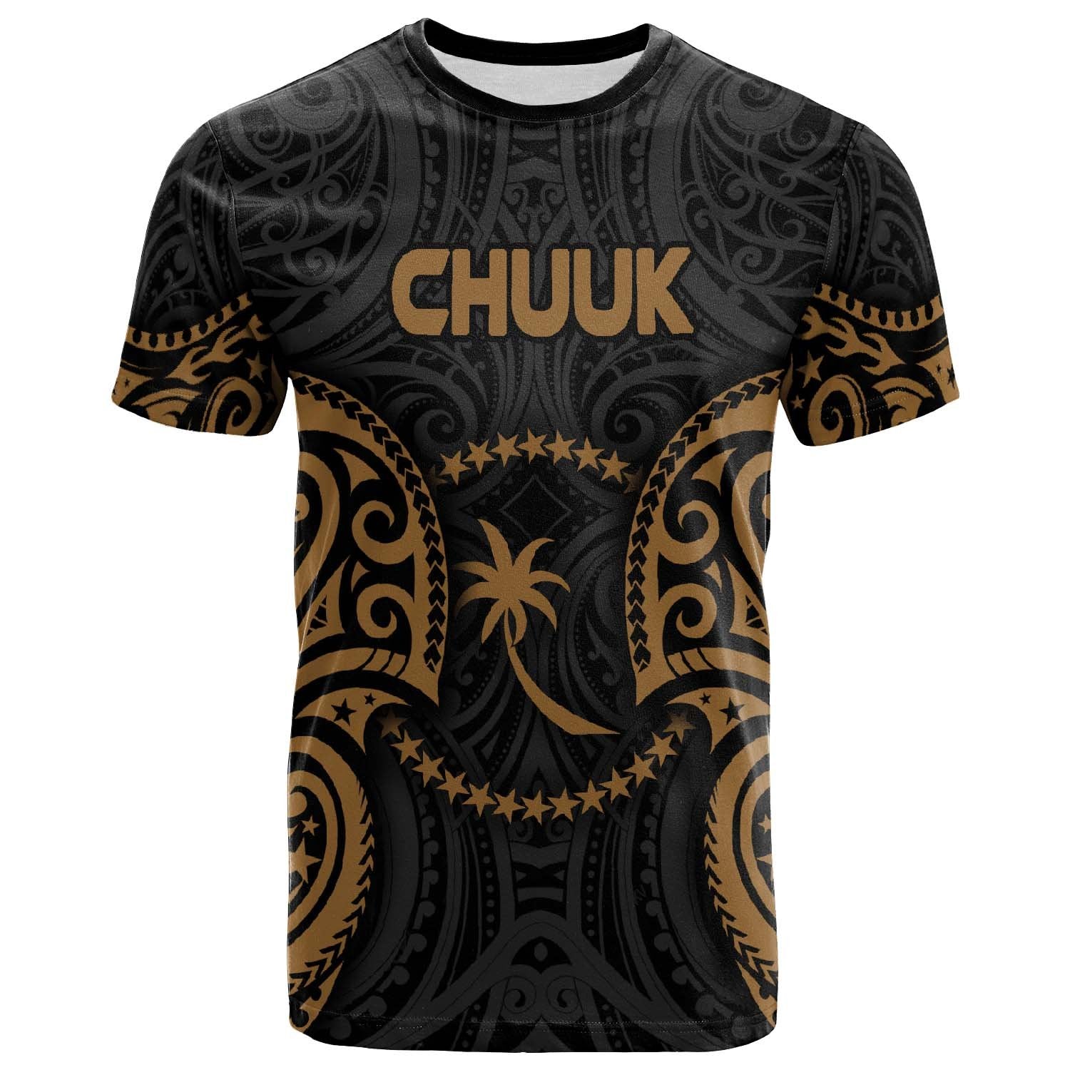 Chuuk Polynesian T Shirt Chuuk Spirit Gold Unisex Gold - Polynesian Pride