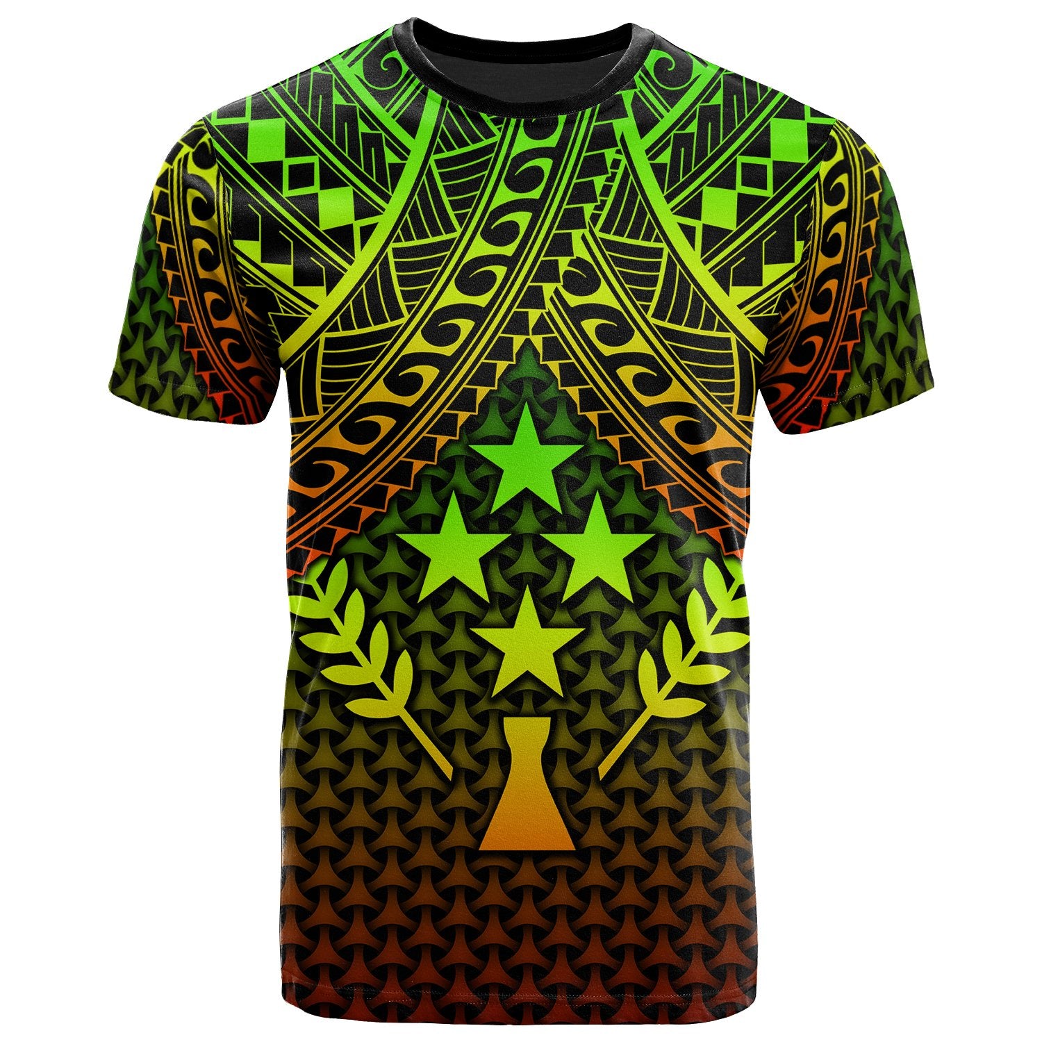 Polynesian Kosrae Custom T Shirt Reggae Vintage Polynesian Patterns Unisex Art - Polynesian Pride