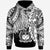 Samoa Polynesian Custom Hoodie Tribal Wave Tattoo White Unisex White - Polynesian Pride