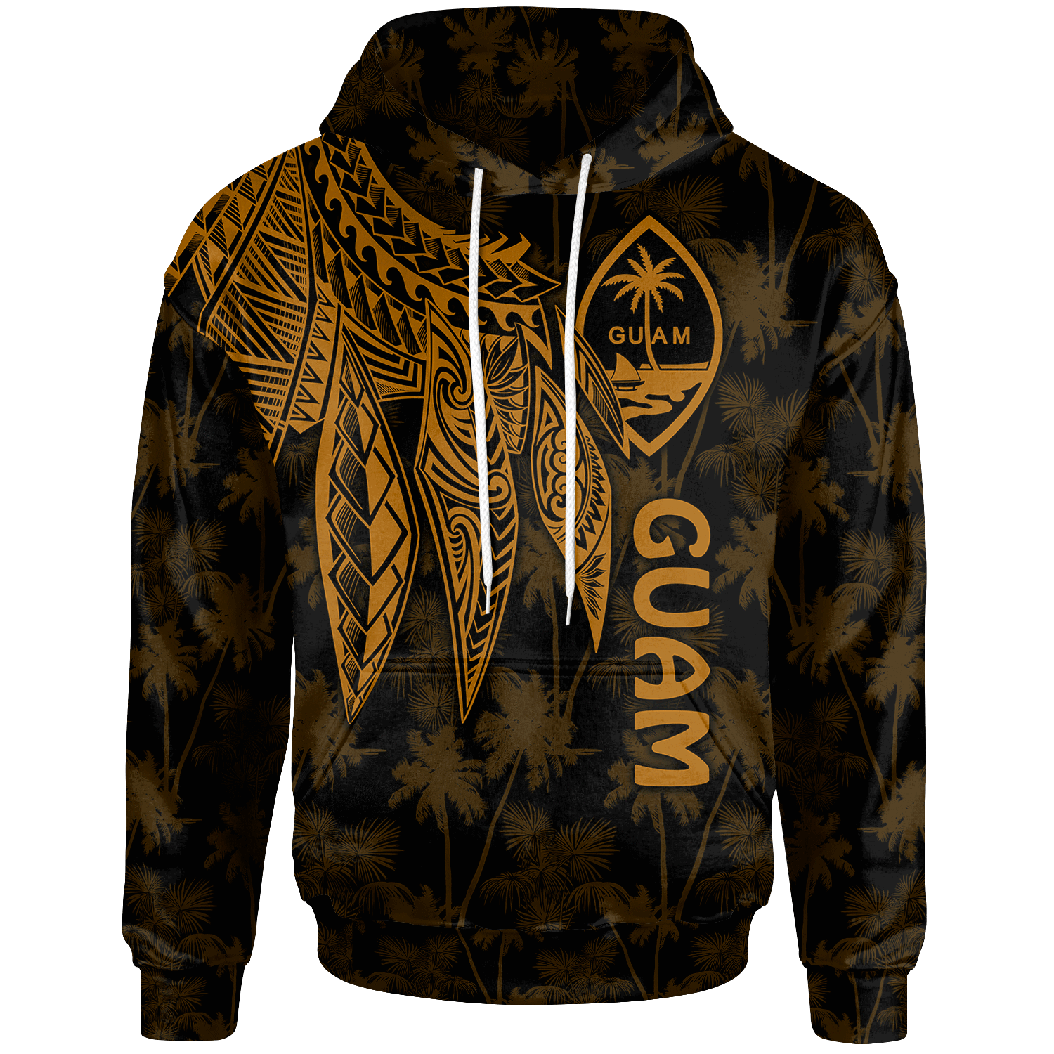 Guam Hoodie Polynesian Wings (Golden) Unisex Golden - Polynesian Pride