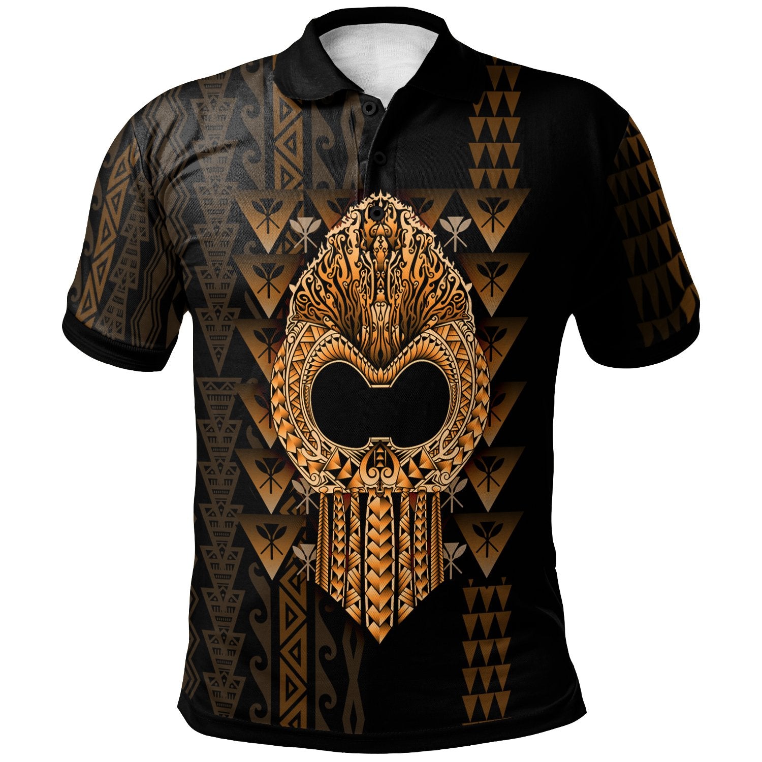 Hawaii Polynesian Polo Shirt Ikaika Hawaiian Unisex Black - Polynesian Pride