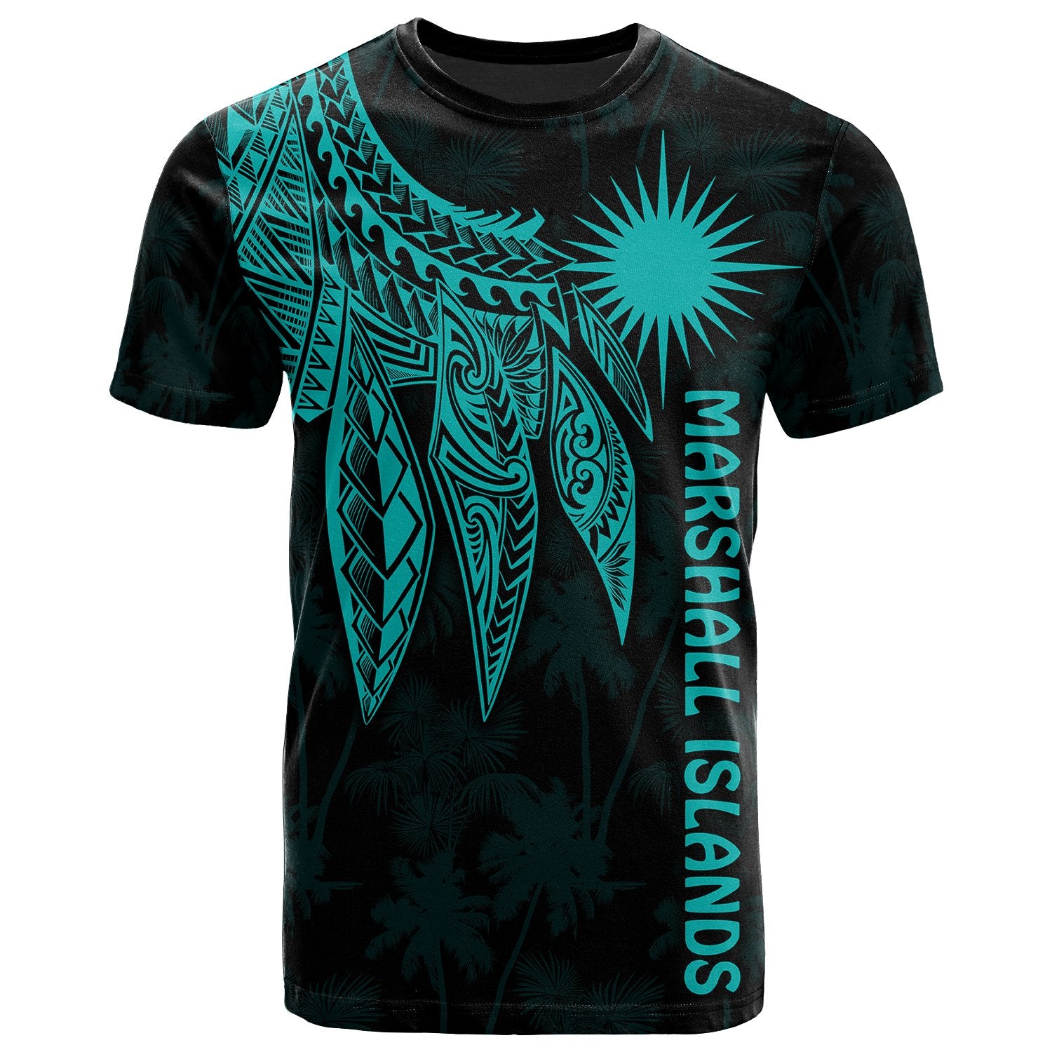 Marshall Islands T Shirt Polynesian Wings (Turquoise) Unisex Turquoise - Polynesian Pride