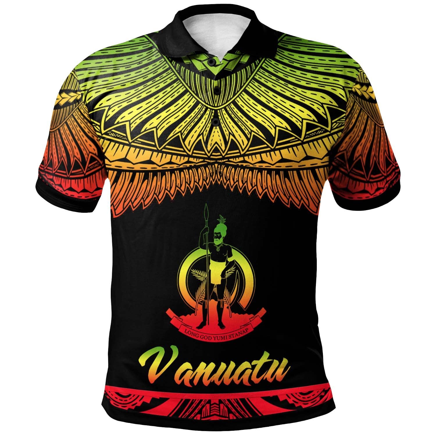 Vanuatu Polo Shirt Polynesian Tattoo Reggae Version Unisex Reggae - Polynesian Pride