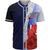 Wallis and Futuna Polynesian Baseball Shirt - Coat Of Arm With Hibiscus Blue Unisex Blue - Polynesian Pride