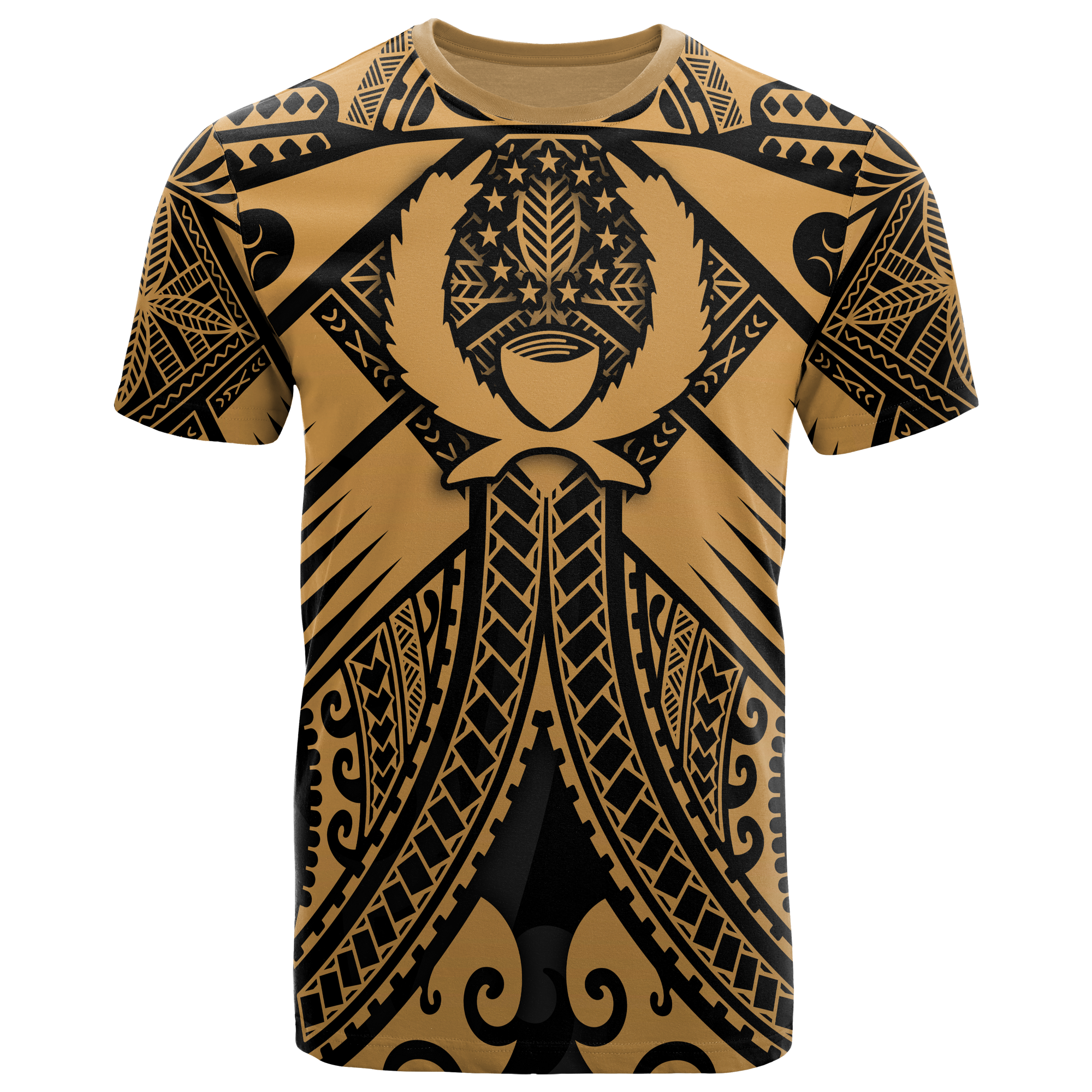 Pohnpei T Shirts Gold Seal with Polynesian Tattoo Unisex Art - Polynesian Pride